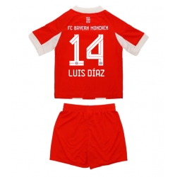 Fotbollsset Barn Bayern Munich Luis Diaz #14 Hemmatröja 2025-26 Mini-Kit Kortärmad (+ korta byxor)