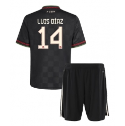 Fotbollsset Barn Bayern Munich Luis Diaz #14 Tredje Tröja 2025-26 Mini-Kit Kortärmad (+ korta byxor)