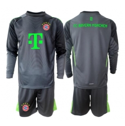 Fotbollsset Barn Bayern Munich Målvakt Bortatröja 2025-26 Mini-Kit Långärmad (+ korta byxor)