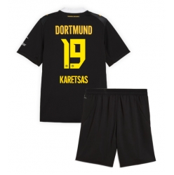 Fotbollsset Barn Borussia Dortmund Konstantinos Karetsas #19 Bortatröja 2026-27 Mini-Kit Kortärmad (+ korta byxor)