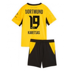 Fotbollsset Barn Borussia Dortmund Konstantinos Karetsas #19 Hemmatröja 2026-27 Mini-Kit Kortärmad (+ korta byxor)