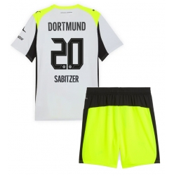 Fotbollsset Barn Borussia Dortmund Marcel Sabitzer #20 Bortatröja 2025-26 Mini-Kit Kortärmad (+ korta byxor)