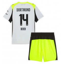 Fotbollsset Barn Borussia Dortmund Maximilian Beier #14 Bortatröja 2025-26 Mini-Kit Kortärmad (+ korta byxor)