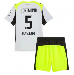Fotbollsset Barn Borussia Dortmund Ramy Bensebaini #5 Bortatröja 2025-26 Mini-Kit Kortärmad (+ korta byxor)