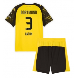 Fotbollsset Barn Borussia Dortmund Waldemar Anton #3 Hemmatröja 2025-26 Mini-Kit Kortärmad (+ korta byxor)