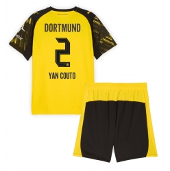 Fotbollsset Barn Borussia Dortmund Yan Couto #2 Hemmatröja 2025-26 Mini-Kit Kortärmad (+ korta byxor)