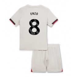 Fotbollsset Barn Chelsea Enzo Fernandez #8 Bortatröja 2025-26 Mini-Kit Kortärmad (+ korta byxor)