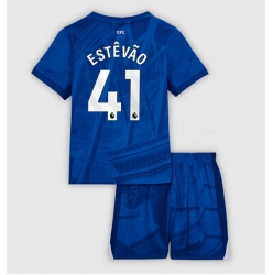 Fotbollsset Barn Chelsea Estevao Willian #41 Hemmatröja 2025-26 Mini-Kit Kortärmad (+ korta byxor)