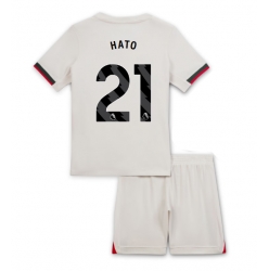 Fotbollsset Barn Chelsea Jorrel Hato #21 Bortatröja 2025-26 Mini-Kit Kortärmad (+ korta byxor)