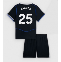 Fotbollsset Barn Chelsea Moises Caicedo #25 Tredje Tröja 2025-26 Mini-Kit Kortärmad (+ korta byxor)