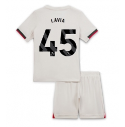 Fotbollsset Barn Chelsea Romeo Lavia #45 Bortatröja 2025-26 Mini-Kit Kortärmad (+ korta byxor)
