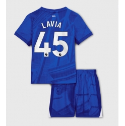 Fotbollsset Barn Chelsea Romeo Lavia #45 Hemmatröja 2025-26 Mini-Kit Kortärmad (+ korta byxor)