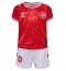 Fotbollsset Barn Danmark Hemmatröja EM 2024 Mini-Kit Kortärmad (+ korta byxor)