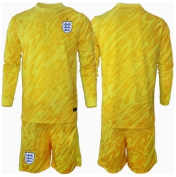 Fotbollsset Barn England Målvakt Bortatröja EM 2024 Mini-Kit Långärmad (+ korta byxor)
