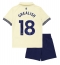 Fotbollsset Barn Everton Jack Grealish #18 Bortatröja 2025-26 Mini-Kit Kortärmad (+ korta byxor)