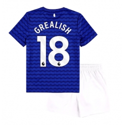 Fotbollsset Barn Everton Jack Grealish #18 Hemmatröja 2025-26 Mini-Kit Kortärmad (+ korta byxor)