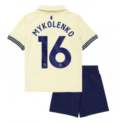 Fotbollsset Barn Everton Vitaliy Mykolenko #16 Bortatröja 2025-26 Mini-Kit Kortärmad (+ korta byxor)