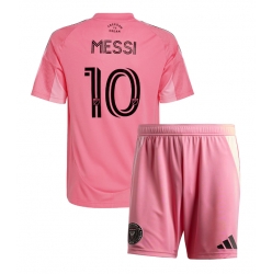 Fotbollsset Barn Inter Miami Lionel Messi #10 Hemmatröja 2025-26 Mini-Kit Kortärmad (+ korta byxor)