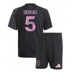 Fotbollsset Barn Inter Miami Sergio Busquets #5 Bortatröja 2025-26 Mini-Kit Kortärmad (+ korta byxor)