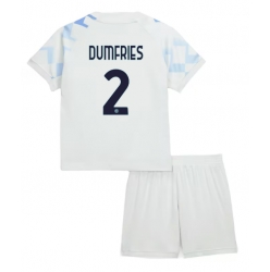 Fotbollsset Barn Inter Milan Denzel Dumfries #2 Bortatröja 2025-26 Mini-Kit Kortärmad (+ korta byxor)