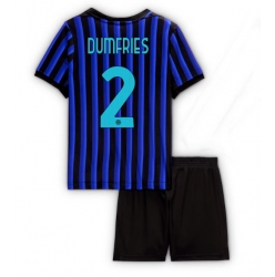 Fotbollsset Barn Inter Milan Denzel Dumfries #2 Hemmatröja 2025-26 Mini-Kit Kortärmad (+ korta byxor)