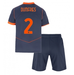 Fotbollsset Barn Inter Milan Denzel Dumfries #2 Tredje Tröja 2025-26 Mini-Kit Kortärmad (+ korta byxor)