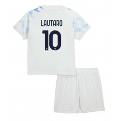 Fotbollsset Barn Inter Milan Lautaro Martinez #10 Bortatröja 2025-26 Mini-Kit Kortärmad (+ korta byxor)