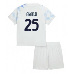 Fotbollsset Barn Inter Milan Manuel Akanji #25 Bortatröja 2025-26 Mini-Kit Kortärmad (+ korta byxor)
