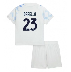 Fotbollsset Barn Inter Milan Nicolo Barella #23 Bortatröja 2025-26 Mini-Kit Kortärmad (+ korta byxor)