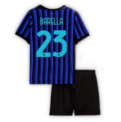 Fotbollsset Barn Inter Milan Nicolo Barella #23 Hemmatröja 2025-26 Mini-Kit Kortärmad (+ korta byxor)