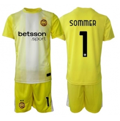 Fotbollsset Barn Inter Milan Yann Sommer #1 Målvakt Bortatröja 2025-26 Mini-Kit Kortärmad (+ korta byxor)