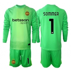 Fotbollsset Barn Inter Milan Yann Sommer #1 Målvakt Tredje Tröja 2025-26 Mini-Kit Långärmad (+ korta byxor)