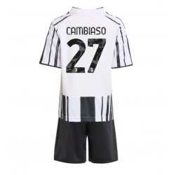 Fotbollsset Barn Juventus Andrea Cambiaso #27 Hemmatröja 2025-26 Mini-Kit Kortärmad (+ korta byxor)