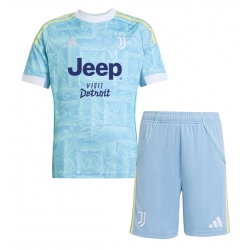 Fotbollsset Barn Juventus Bortatröja 2025-26 Mini-Kit Kortärmad (+ korta byxor)