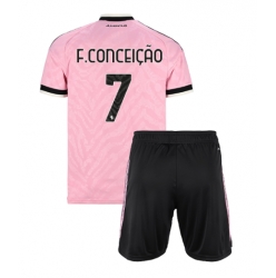 Fotbollsset Barn Juventus Francisco Conceicao #7 Bortatröja 2026-27 Mini-Kit Kortärmad (+ korta byxor)