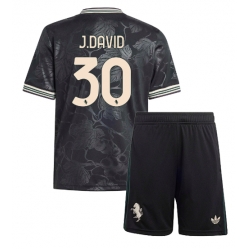 Fotbollsset Barn Juventus Jonathan David #30 Tredje Tröja 2025-26 Mini-Kit Kortärmad (+ korta byxor)