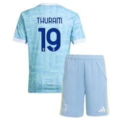 Fotbollsset Barn Juventus Khephren Thuram #19 Bortatröja 2025-26 Mini-Kit Kortärmad (+ korta byxor)