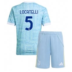 Fotbollsset Barn Juventus Manuel Locatelli #5 Bortatröja 2025-26 Mini-Kit Kortärmad (+ korta byxor)