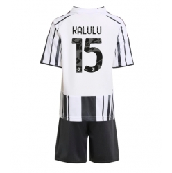 Fotbollsset Barn Juventus Pierre Kalulu #15 Hemmatröja 2025-26 Mini-Kit Kortärmad (+ korta byxor)