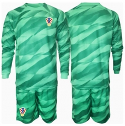 Fotbollsset Barn Kroatien Målvakt Bortatröja EM 2024 Mini-Kit Långärmad (+ korta byxor)