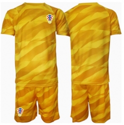 Fotbollsset Barn Kroatien Målvakt Hemmatröja EM 2024 Mini-Kit Kortärmad (+ korta byxor)