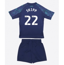 Fotbollsset Barn Leicester City Oliver Skipp #22 Bortatröja 2025-26 Mini-Kit Kortärmad (+ korta byxor)