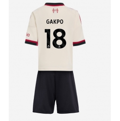 Fotbollsset Barn Liverpool Cody Gakpo #18 Bortatröja 2025-26 Mini-Kit Kortärmad (+ korta byxor)