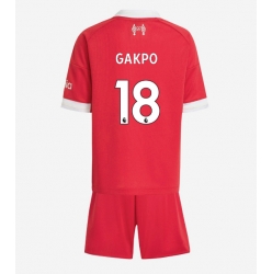 Fotbollsset Barn Liverpool Cody Gakpo #18 Hemmatröja 2025-26 Mini-Kit Kortärmad (+ korta byxor)