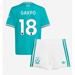 Fotbollsset Barn Liverpool Cody Gakpo #18 Tredje Tröja 2025-26 Mini-Kit Kortärmad (+ korta byxor)
