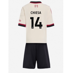 Fotbollsset Barn Liverpool Federico Chiesa #14 Bortatröja 2025-26 Mini-Kit Kortärmad (+ korta byxor)