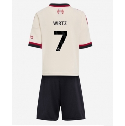 Fotbollsset Barn Liverpool Florian Wirtz #7 Bortatröja 2025-26 Mini-Kit Kortärmad (+ korta byxor)