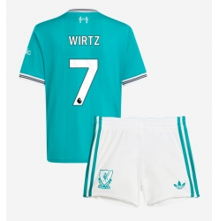 Fotbollsset Barn Liverpool Florian Wirtz #7 Tredje Tröja 2025-26 Mini-Kit Kortärmad (+ korta byxor)