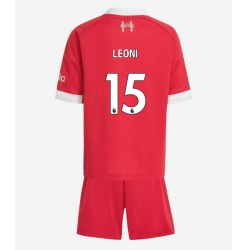 Fotbollsset Barn Liverpool Giovanni Leoni #15 Hemmatröja 2025-26 Mini-Kit Kortärmad (+ korta byxor)