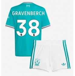 Fotbollsset Barn Liverpool Ryan Gravenberch #38 Tredje Tröja 2025-26 Mini-Kit Kortärmad (+ korta byxor)